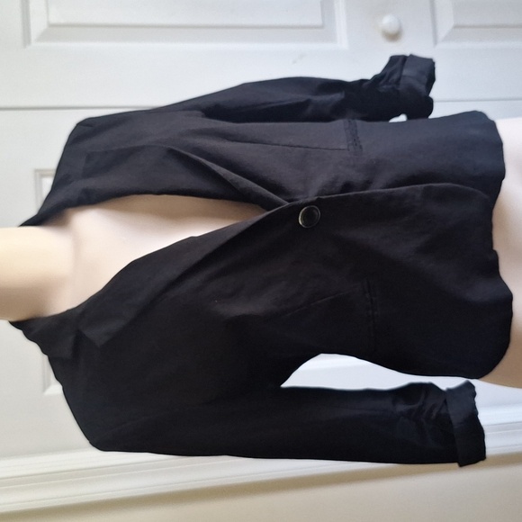 Linda Matthews Black Sporty Blazer Size M - Picture 6 of 8